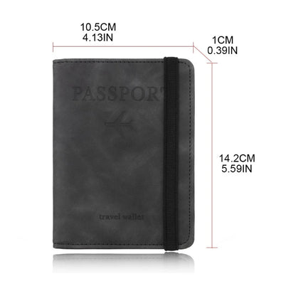 Travel Passport Holder PU Leather Case Cover Radio Frequency Identification Blocking Slim Credit Card Wallet Family Storage Orga