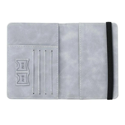 Travel Passport Holder PU Leather Case Cover Radio Frequency Identification Blocking Slim Credit Card Wallet Family Storage Orga