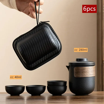Travel Portable Chinese Tea Set Outdoor Teacup Tea Infuser Suit Exquisite Glass Gaiwan Teaware Sets Tea Ceremony Drinkware