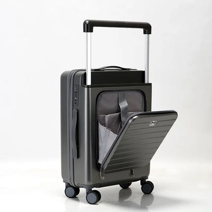Travel Suitcase Back Open Cover Rolling Luggage With Wheels Carry on Luggage Boarding Box Fashion Trolley Luggage Bag
