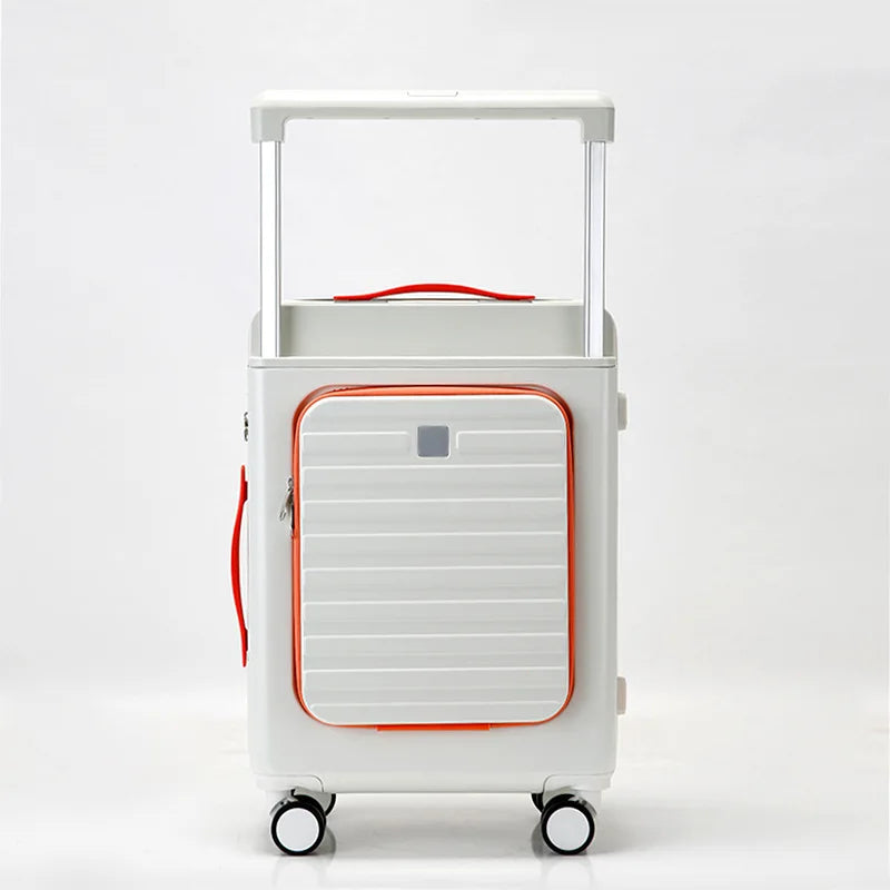 Travel Suitcase Back Open Cover Rolling Luggage With Wheels Carry on Luggage Boarding Box Fashion Trolley Luggage Bag