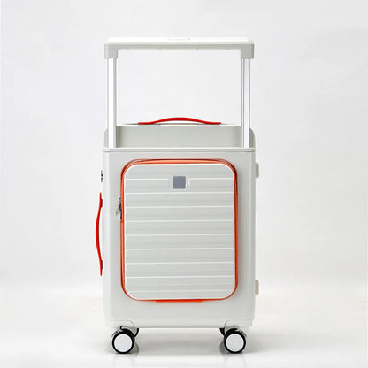 Travel Suitcase Back Open Cover Rolling Luggage With Wheels Carry on Luggage Boarding Box Fashion Trolley Luggage Bag