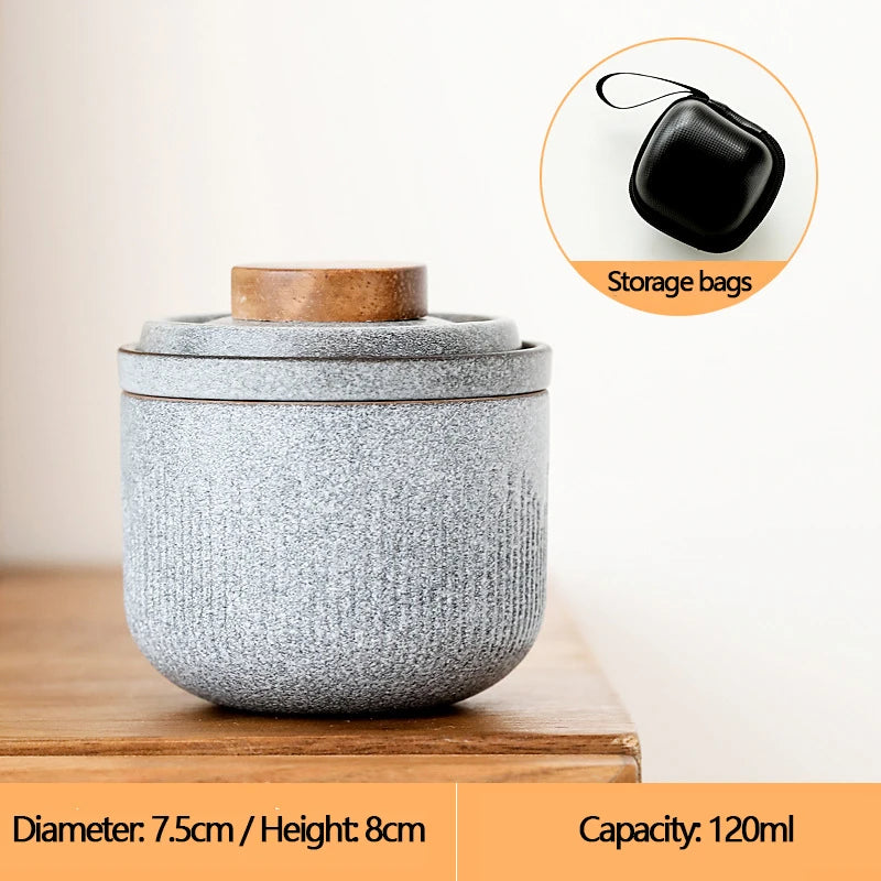 Travel Tea Set Outdoor Vehicle Quick Cup One Pot Two Cup Mini Carrying Case Filter Tea Cup Shockproof Fulfillment Organizer