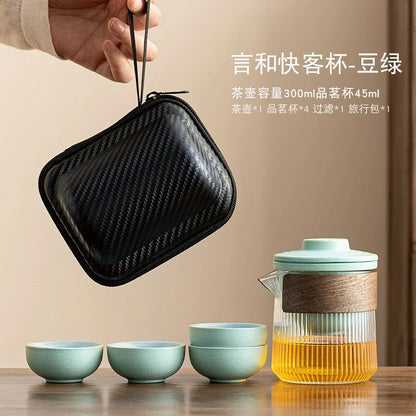 Travel Tea Set, Portable Express Cup, Outdoor Travel, Personal and Portable Kung Fu Tea Cup, Teapot Set