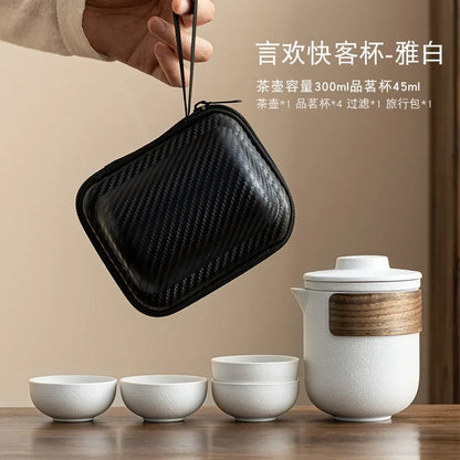 Travel Tea Set, Portable Express Cup, Outdoor Travel, Personal and Portable Kung Fu Tea Cup, Teapot Set