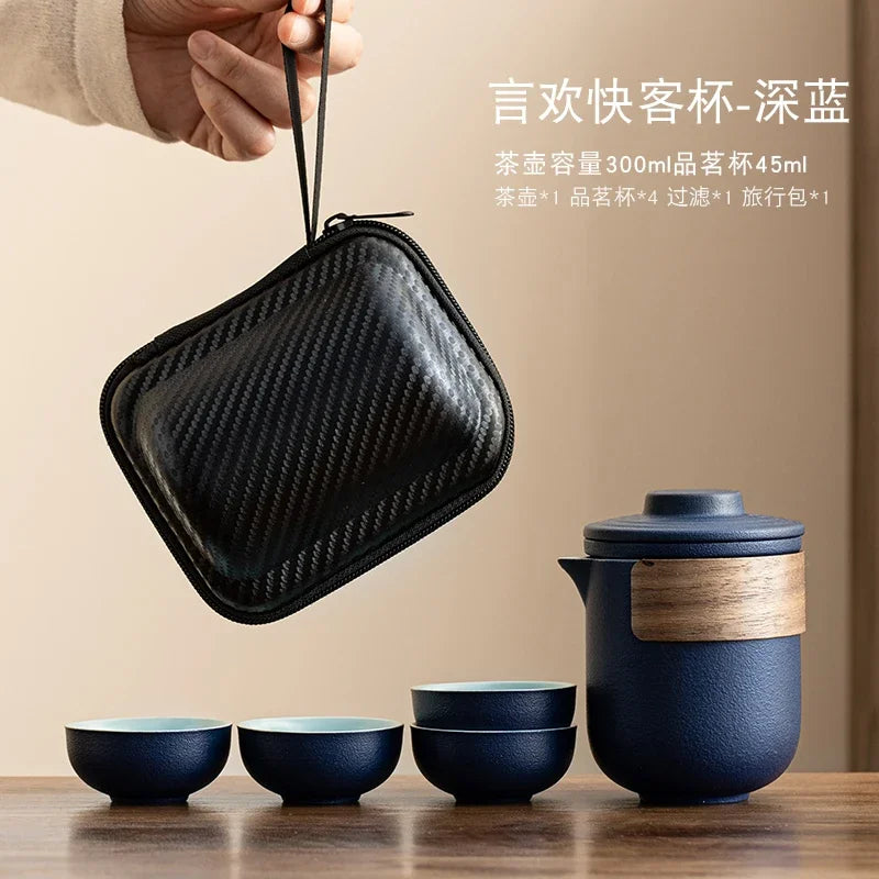 Travel Tea Set, Portable Express Cup, Outdoor Travel, Personal and Portable Kung Fu Tea Cup, Teapot Set