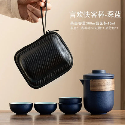 Travel Tea Set, Portable Express Cup, Outdoor Travel, Personal and Portable Kung Fu Tea Cup, Teapot Set