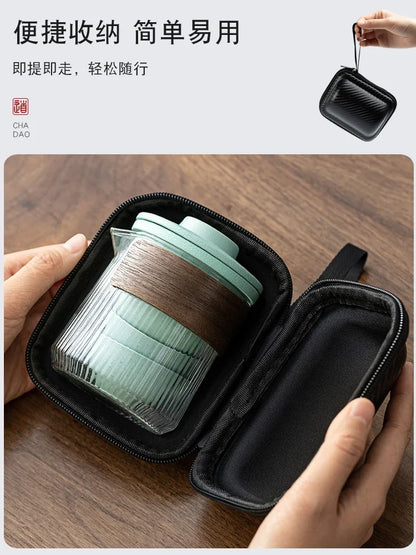 Travel Tea Set, Portable Express Cup, Outdoor Travel, Personal and Portable Kung Fu Tea Cup, Teapot Set