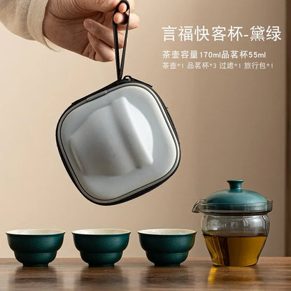Travel Tea Set, Portable Express Cup, Outdoor Travel, Personal and Portable Kung Fu Tea Cup, Teapot Set