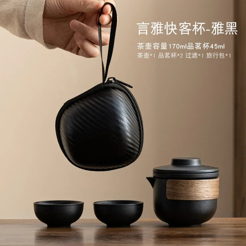 Travel Tea Set, Portable Express Cup, Outdoor Travel, Personal and Portable Kung Fu Tea Cup, Teapot Set