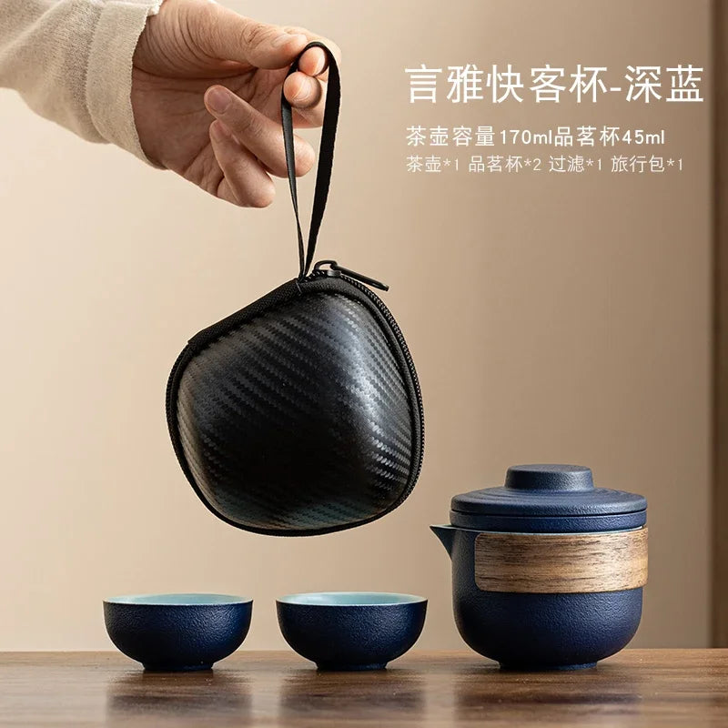 Travel Tea Set, Portable Express Cup, Outdoor Travel, Personal and Portable Kung Fu Tea Cup, Teapot Set
