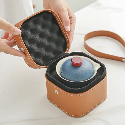 Travel Tea Set Small Set of Outdoor Portable Quick Cup Camping Tea Creative Ceramic Companion Gift New Gift