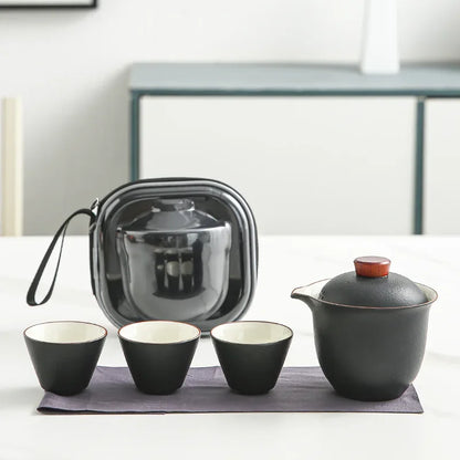 Travel Tea Set Small Set of Outdoor Portable Quick Cup Camping Tea Creative Ceramic Companion Gift New Gift