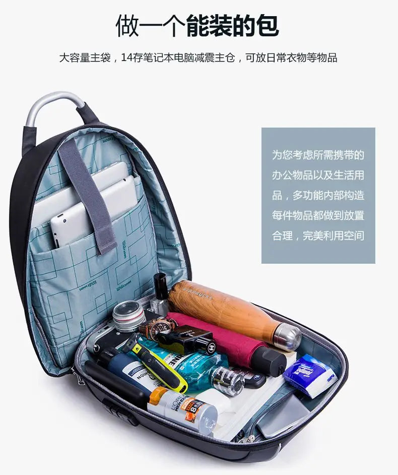 Travel backpack Fashion Waterproof School Travel Bag Backpack USB Business Backpacks Fit For 14 Inch Laptop