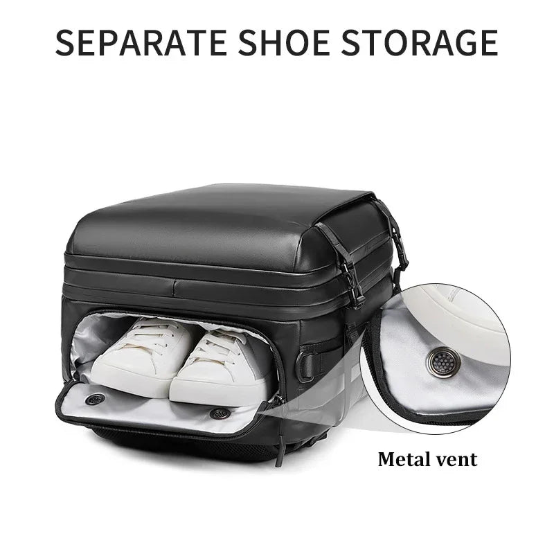 Travel backpack For Men waterproof 17.3 inch Business Laptop Backpack with Separate Shoe Bag outdoors Hiking camping backpack