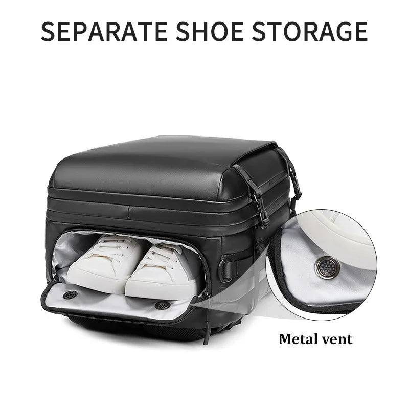 Travel backpack For Men waterproof 17.3 inch Business Laptop Backpack with Separate Shoe Bag outdoors Hiking camping backpack