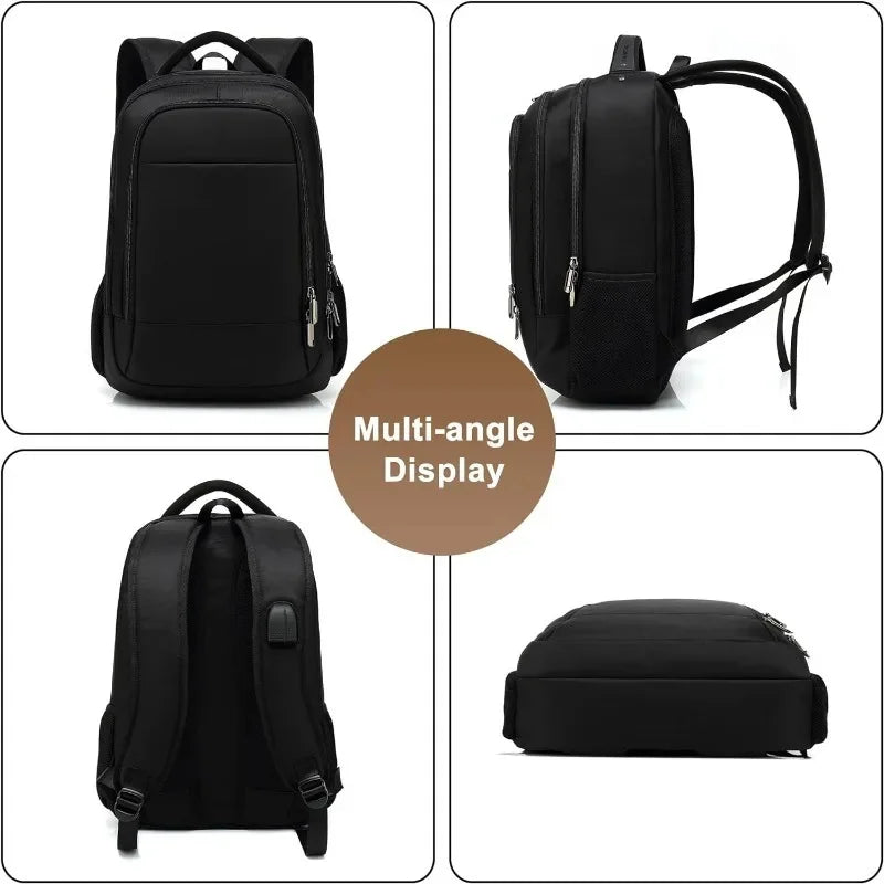 Travel for Men, Classic 15.6 Inch Laptop Backpack Casual Computer Daypacks with USB Charging/Headphone Port