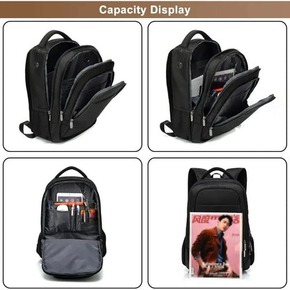 Travel for Men, Classic 15.6 Inch Laptop Backpack Casual Computer Daypacks with USB Charging/Headphone Port