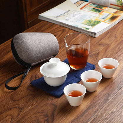 Travel tea sets  carrying case Quick Kettle Cup Kung Fu Teapot Teacup Cover Bowl cup tea cans Kung Fu tea set Free shipping