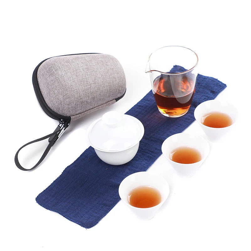 Travel tea sets  carrying case Quick Kettle Cup Kung Fu Teapot Teacup Cover Bowl cup tea cans Kung Fu tea set Free shipping