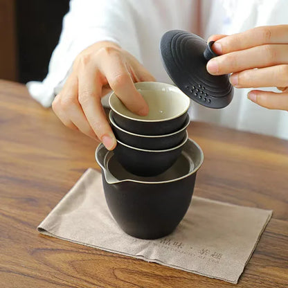 TravelTea Set Portable Outdoor Camping Tea Making Tool Single Kung Fu Teaware Sets The Best Gift for Tea Culture Lovers Gift Set