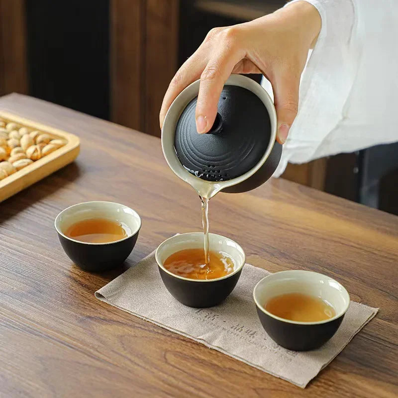 TravelTea Set Portable Outdoor Camping Tea Making Tool Single Kung Fu Teaware Sets The Best Gift for Tea Culture Lovers Gift Set