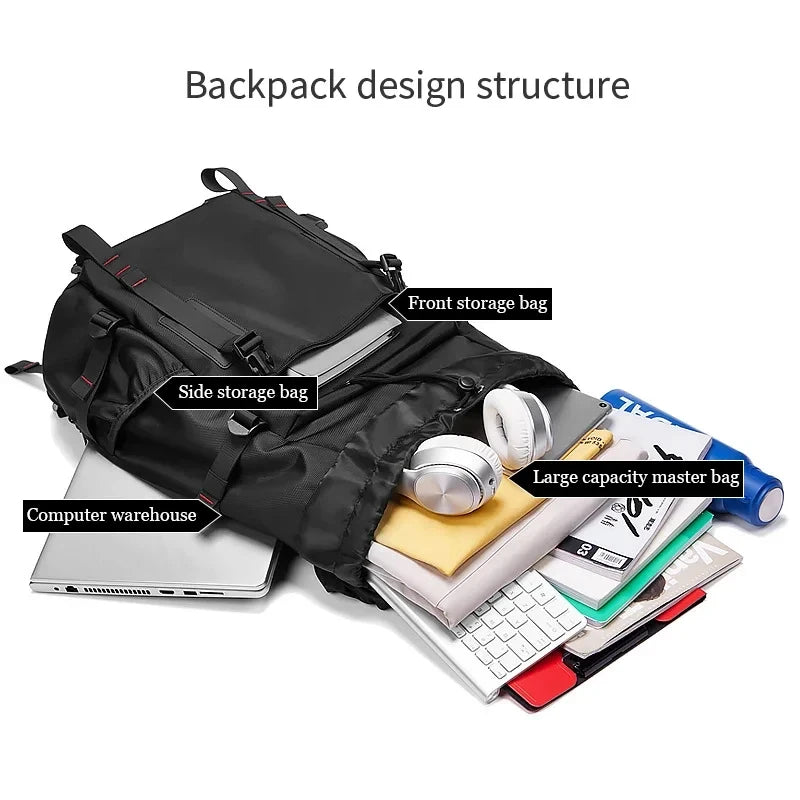 Traveling Backpack Man Waterproof Oxford Lightweight Camping Outdoor Bags Trend 2024 Drawstring Hikking Multifinonal Back Pack