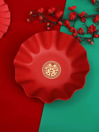 Tray Plate Serving Wedding Fruit Snack Chinese Candy Tea Decorative Platter Storage Style Supplies Display Dish Appetizer