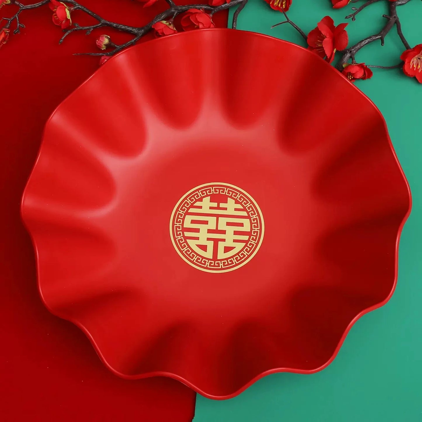 Tray Plate Serving Wedding Fruit Snack Chinese Candy Tea Decorative Platter Storage Style Supplies Display Dish Appetizer