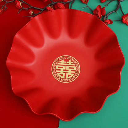 Tray Plate Serving Wedding Fruit Snack Chinese Candy Tea Decorative Platter Storage Style Supplies Display Dish Appetizer