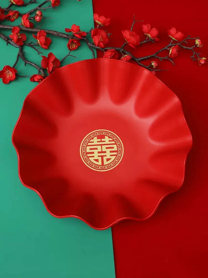 Tray Plate Serving Wedding Fruit Snack Chinese Candy Tea Decorative Platter Storage Style Supplies Display Dish Appetizer