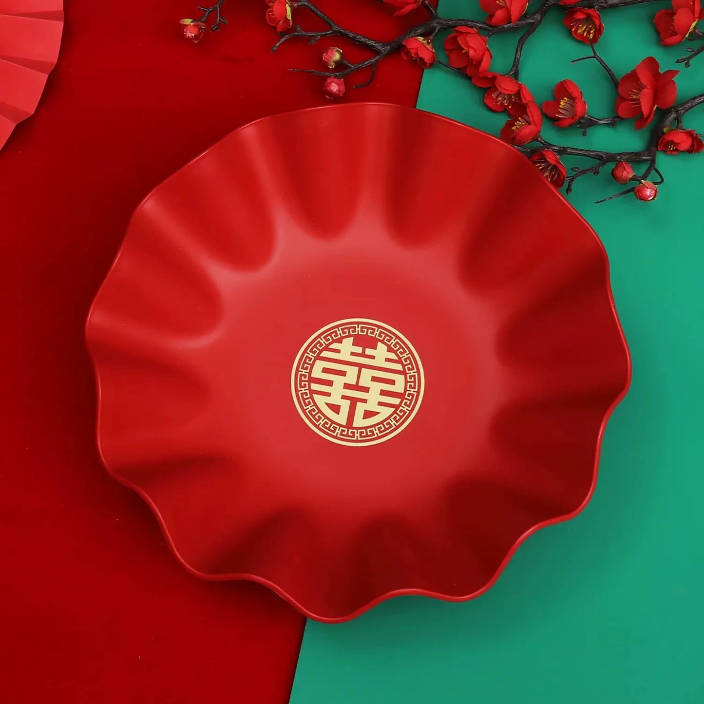 Tray Plate Serving Wedding Fruit Snack Chinese Candy Tea Decorative Platter Storage Style Supplies Display Dish Appetizer