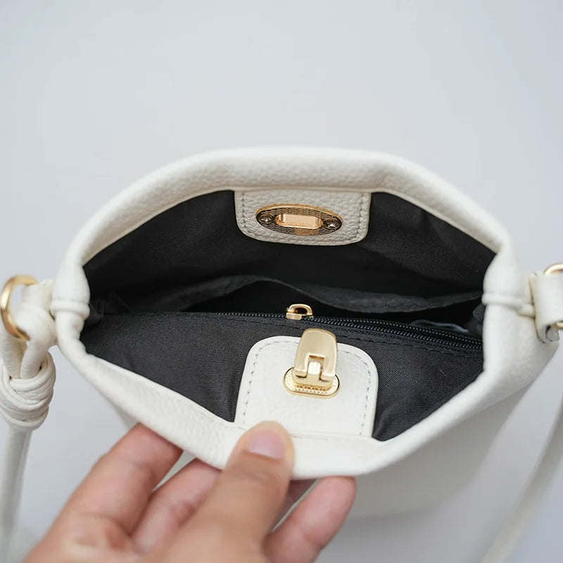 Trend New Korean Style Mini Bucket Bags for Women Girl Small Shoulder Bags Lady Simple Mobile Phone Bag and Purse Bolsa Feminina