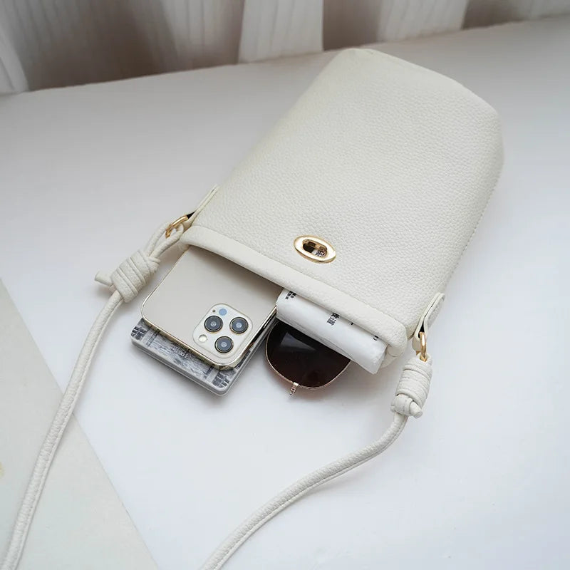 Trend New Korean Style Mini Bucket Bags for Women Girl Small Shoulder Bags Lady Simple Mobile Phone Bag and Purse Bolsa Feminina