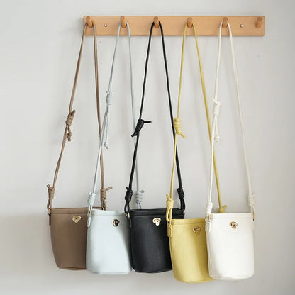 Trend New Korean Style Mini Bucket Bags for Women Girl Small Shoulder Bags Lady Simple Mobile Phone Bag and Purse Bolsa Feminina