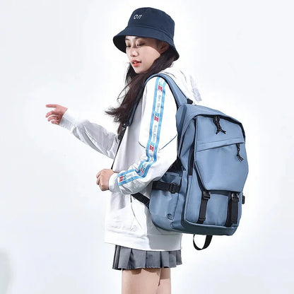 Trend Simple Couple Junior High School College Student Backpack Fashion Large Capacity