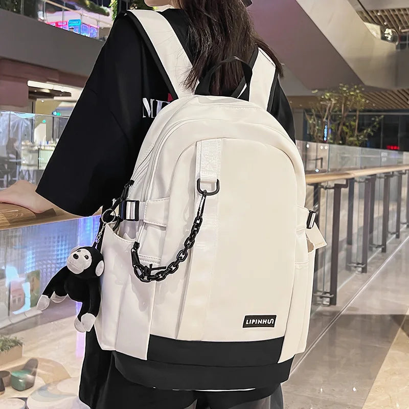 Trendy Boy Girl High Capacity School Bag Men Women Travel Backpack Lady Male Book Bag Fashion Female Laptop College Backpack New