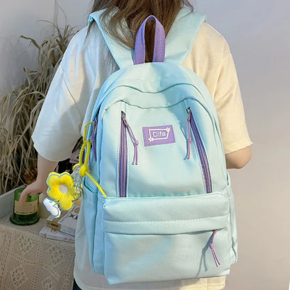 Trendy Cool Female College Backpack Women Laptop Book Bag Girl Travel Kawaii School Bags New Lady Student Nylon Backpack Fashion