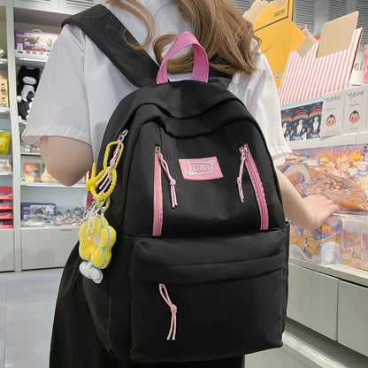 Trendy Cool Female College Backpack Women Laptop Book Bag Girl Travel Kawaii School Bags New Lady Student Nylon Backpack Fashion