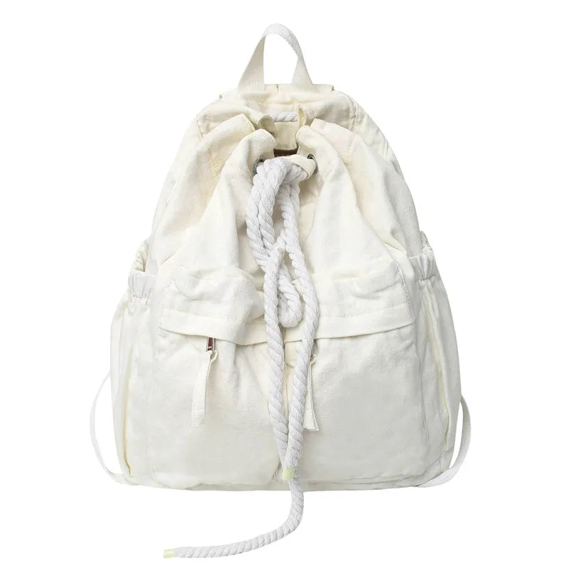 Trendy Cool Ladies Canvas Vintage Backpack Laptop Girl Retro Travel Bag Fashion Female College Student Backpack Women School Bag
