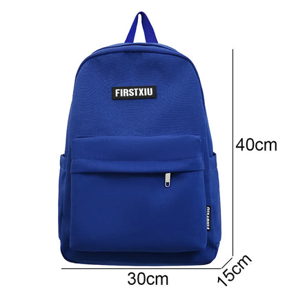 Trendy Cool Solid Color Travel Men Women Waterproof School Backpack Female Teen Student Bag Girl Boy Book Backpack Lady Bag Male