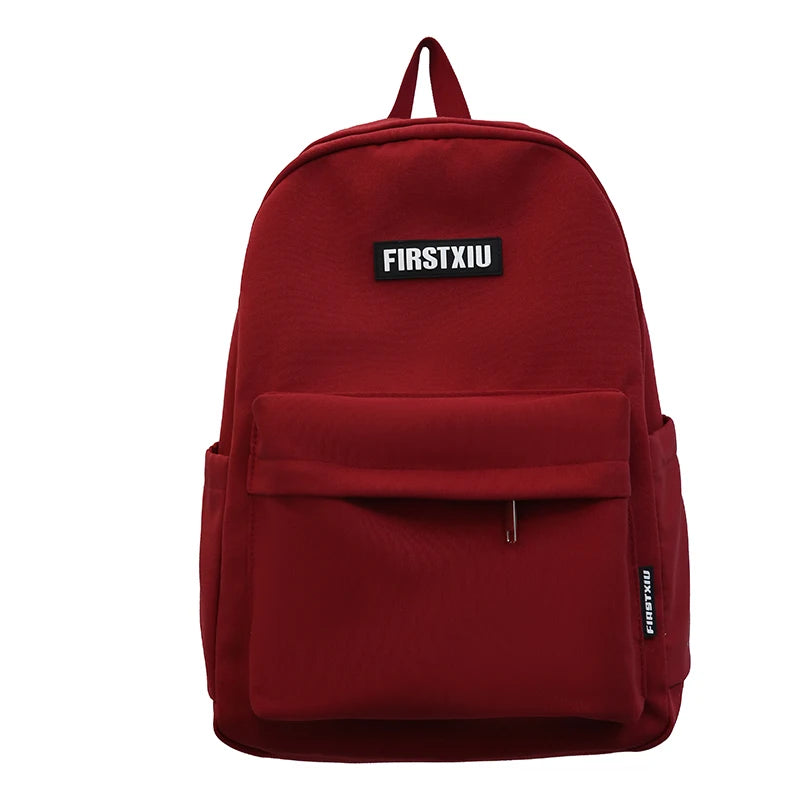 Trendy Cool Solid Color Travel Men Women Waterproof School Backpack Female Teen Student Bag Girl Boy Book Backpack Lady Bag Male