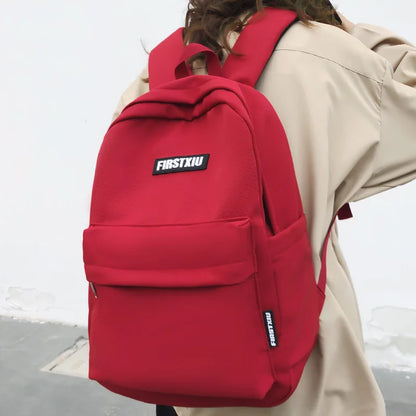 Trendy Cool Solid Color Travel Men Women Waterproof School Backpack Female Teen Student Bag Girl Boy Book Backpack Lady Bag Male