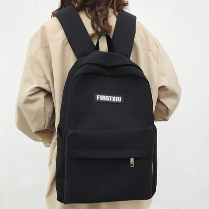 Trendy Cool Solid Color Travel Men Women Waterproof School Backpack Female Teen Student Bag Girl Boy Book Backpack Lady Bag Male