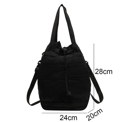 Trendy Female Casual Drawstring Crossbody Bags Cute Fashion Women Kawaii Shoulder Bag Ladies High Grade Travel Solid Color Daily