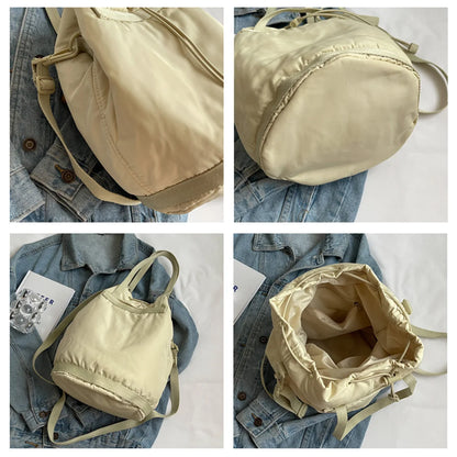Trendy Female Casual Drawstring Crossbody Bags Cute Fashion Women Kawaii Shoulder Bag Ladies High Grade Travel Solid Color Daily