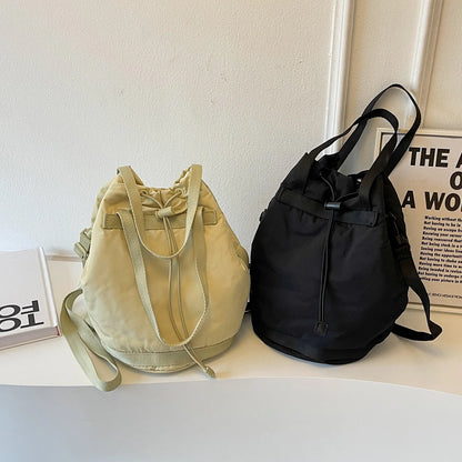 Trendy Female Casual Drawstring Crossbody Bags Cute Fashion Women Kawaii Shoulder Bag Ladies High Grade Travel Solid Color Daily