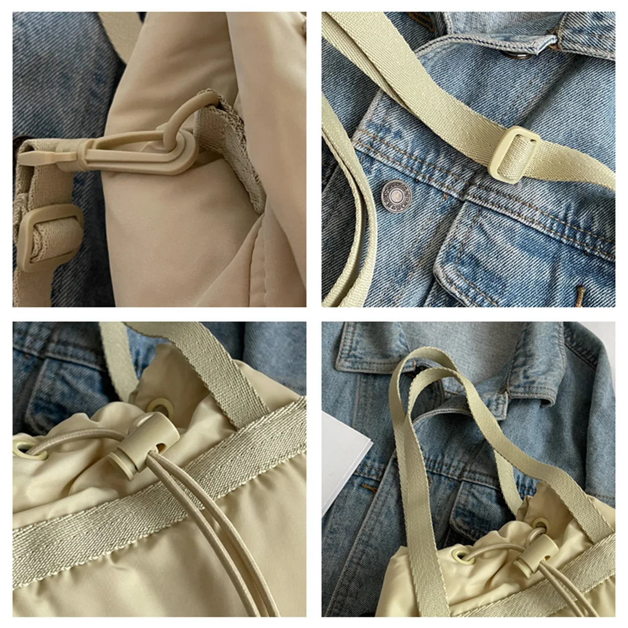 Trendy Female Casual Drawstring Crossbody Bags Cute Fashion Women Kawaii Shoulder Bag Ladies High Grade Travel Solid Color Daily