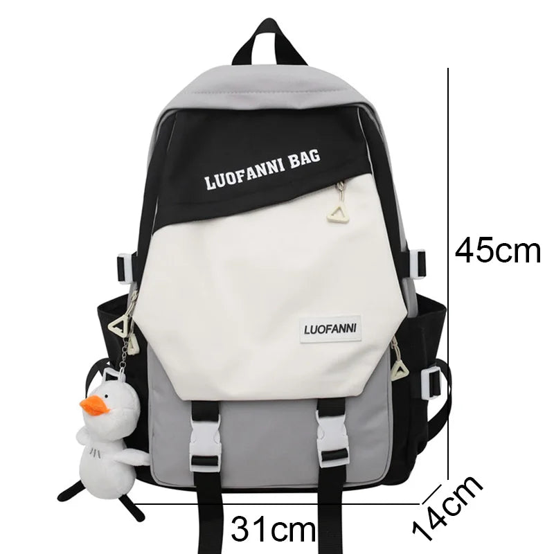 Trendy Female Cute Leisure Nylon Cool Girl Harajuku College Backpack Women Kawaii Laptop School Bag Fashion Lady Travel Book Bag