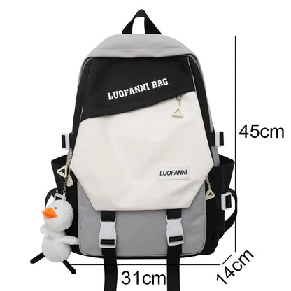 Trendy Female Cute Leisure Nylon Cool Girl Harajuku College Backpack Women Kawaii Laptop School Bag Fashion Lady Travel Book Bag